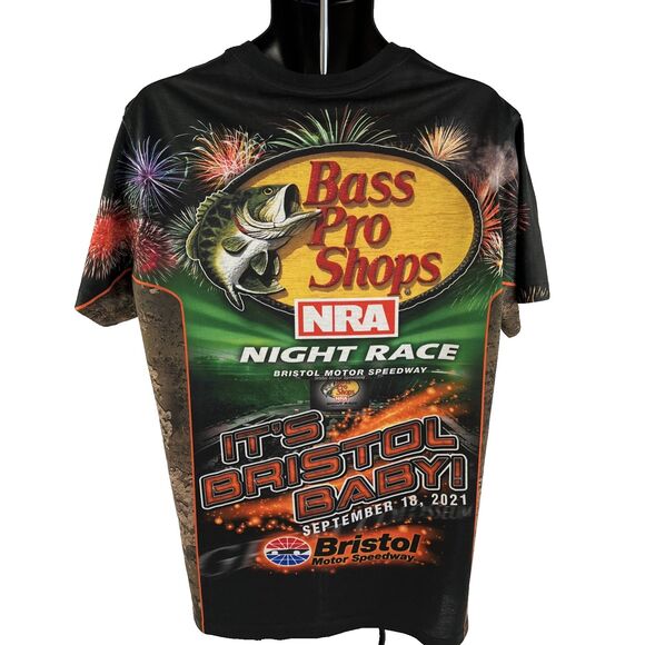 Mens NRA Bristol Motor Speedway Controlled Chaos Graphic T-Shirt L Double Sided - Picture 4 of 7